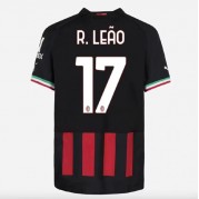 Billige AC Milan 2022-23 Fotballdrakter Rafael Leao 17 Hjemmedraktsett Kortermet..